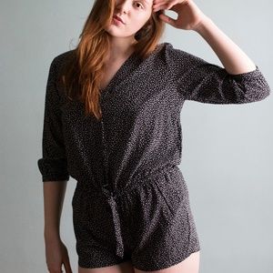 Banana Republic Black and White Polka Dot Romper